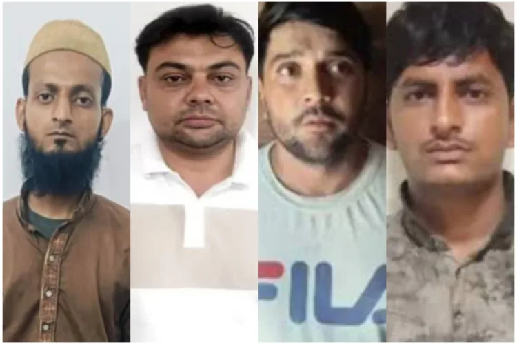 Accused arrested, from left to right- Tufail Ahmad, Shehzad Wahab, Mohammad Tarif and Nauman Ilahi