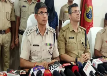 DIG (Western Range) Brijesh Ray and other officials briefing media persons regarding arrest of main accused