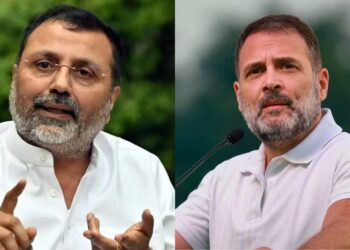 BJP MP Nishikant Dubey and Congress leader Rahul Gandhi