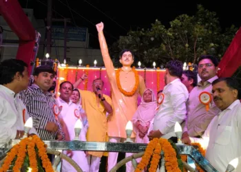 Inauguration of Shaheed Hemu Kalani Chowk in Sindhi Bazaar of Nohar, unveiling of the statue