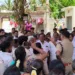 Police arguing with villagers of Jittapalli, Gudiyatham taluk in Vellore district