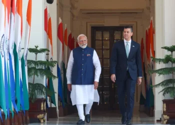 Prime Minister Narendra Modi with President of Paraguay Santiago Pena Palacios at New Delhi, Image via X