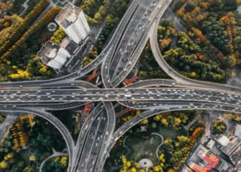Aerial view of the expressway