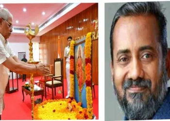 Kerala Governor Rajendra Vishwanath Arlekar (Left) Agriculture Minister and CPI leader P Prasad (Right)