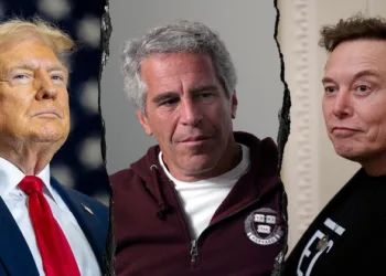 (Left to Right) US President Donald Trump. Epstein, TESLA CEO Elon Musk