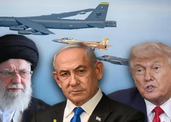 (From left to Right) Iran's Supreme leader Ayatollah Khomeini, Israeli PM Benjamin Netanyahu, US President Donald Trump