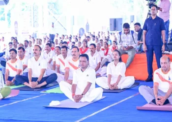 On the occasion of International Yoga Day, Chief Minister Mohan Charan Majhi attended the program organised at Kalinga Stadium