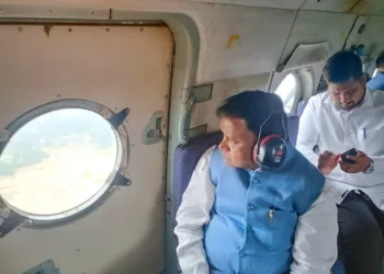 Odisha Chief Minister Mohan Charan Majhi conducted an aerial survey of flood-hit districts