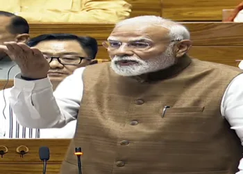 New Delhi, Jul 29 (ANI): Prime Minister Narendra Modi speaks during the discussion on Operation Sindoor in the Lok Sabha, during the Monsoon Session of Parliament, in New Delhi on Tuesday. (Sansad TV/ANI Video Grab)