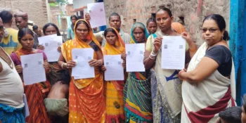 Electors showing Enumeration Forms during the Special Intensive Revision Drive in Bihar, Image Courtesy ECI-X