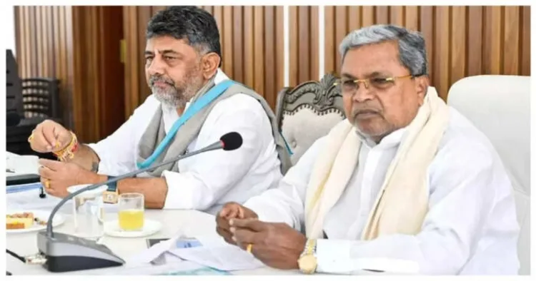 (Left) Deputy CM of Karnataka DK Shivkumar (Right) Karnataka Chief Minister Siddaramaiah