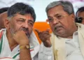 (Left) Deputy CM of Karnataka DK Shivkumar (Right) Karnataka CM Siddaramaiah