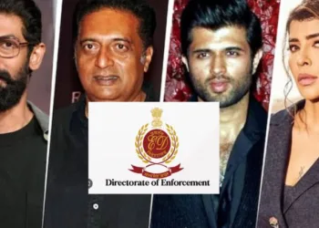 Actors left to right Rana Daggubati, Prakash Raj, Vijay Deverakonda and Lakshmi Manchu