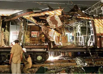A visual from the site of the 7/11 attacks which happened in Mumbai in 2006