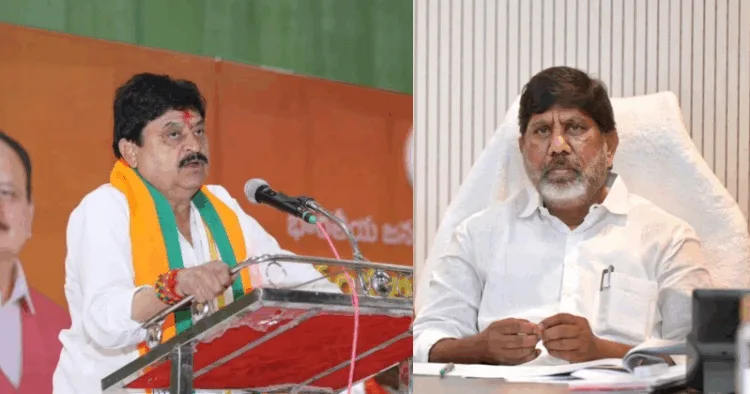 Telangana BJP State President N Ramchander Rao - Telangana Deputy Chief Minister Mallu Bhatti Vikramarka (Left to Right)