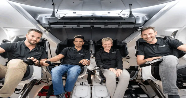 Axiom 4 Crew including Group Captain Shubhanshu Shukla (Second from left)