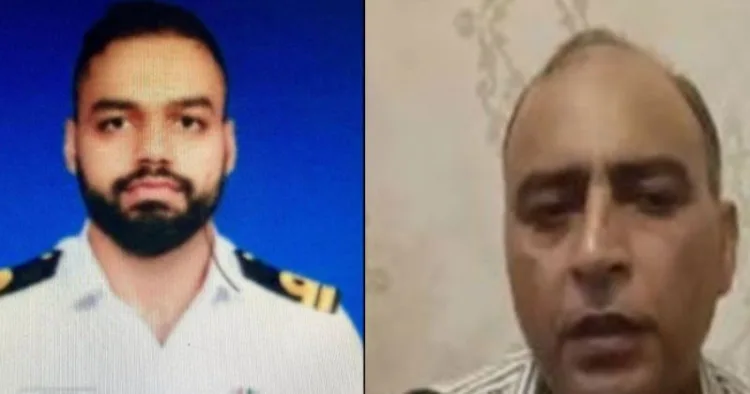 (Left) Late Lieutenant Vinay Narwal (Right) Rajesh Narwal, father of Lieutenant Vinay Narwal