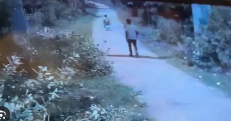 10-year-old girl being followed by the rapist (Image Source: screen grab from X)