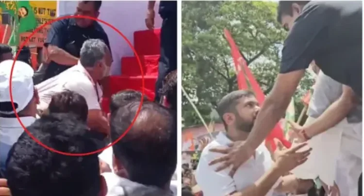 Screengrab of the video from Mahagathbandhan rally in Patna, courtesy: Opinida