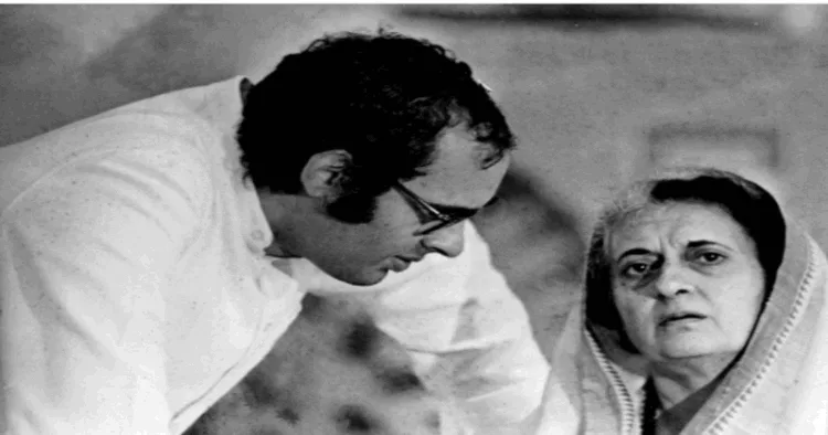 (Left) Late Sanjay Gandhi with his mother nad late former PM Minister of India Indira Gandhi who had imposed emergency in 1975