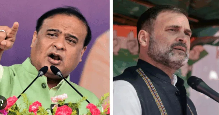 (Left) Assam CM Himanta Biswa Sarma (Right) Congress leader Rahul Gandhi