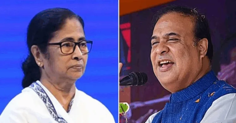 (Left) West Bengal CM Mamata Banerjee (Right) Assam CM Himanta Biswa Sarma