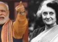 (Left) PM Narendra Modi (Right) Former PM of India Indira Gandhi