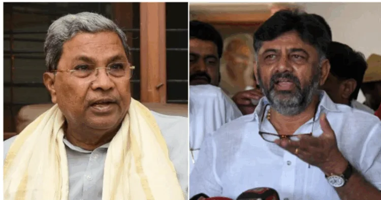 (Left) Karnataka Chief Minister Siddaramaiah (Right) Deputy CM DK Shivakumar