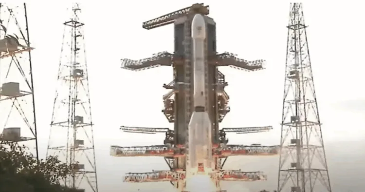 GSLV-F16 carrying the NASA-ISRO Synthetic Aperture Radar (NISAR) lifted off from the Satish Dhawan Space Centre, in Sriharikota, Andhra Pradesh. Photo: Videograb via X/@NASA