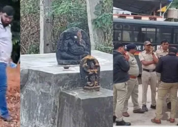 Tension erupted in Shivamogga after two Islamist youths desecrated murtis of Bhagwan Ganesha and Naga