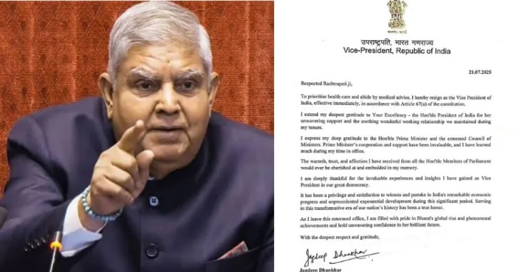 Vice-President Dhankhar Resigns