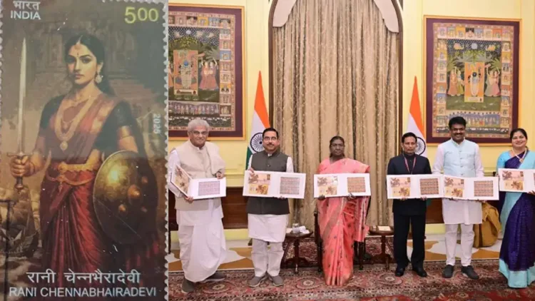 President Murmu Releases Stamp Honouring Rani Chennabhairadevi