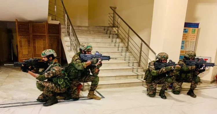 Multi-agency counter-terrorism drill conducted by security forces in Agartala secretariat