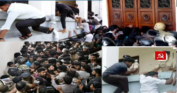 SFI goons siege Kerala university headquarters, Thiruvananthapuram on July 8