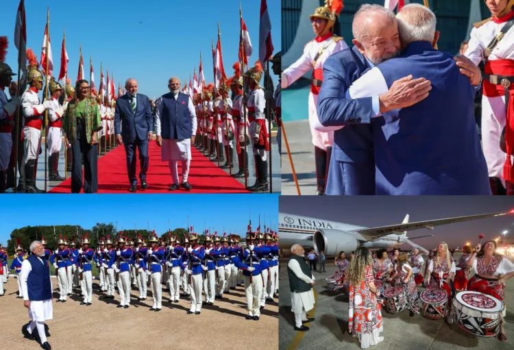 PM Modi begins a Brazil state visit with a ceremonial welcome