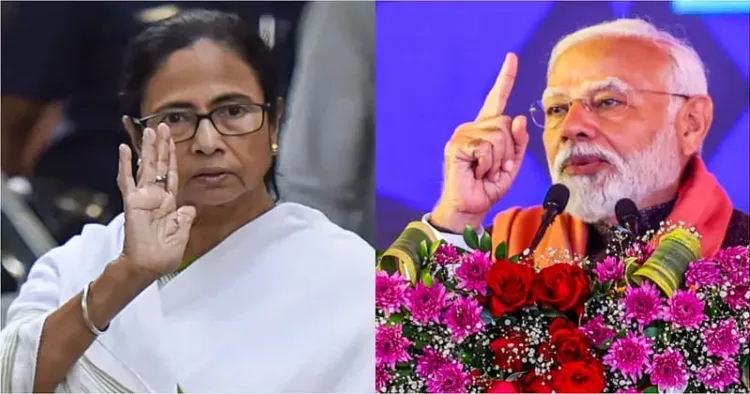 West Bengal Chief Minister Mamata Banerjee (Left) and Prime Minister Narendra Modi (Right)