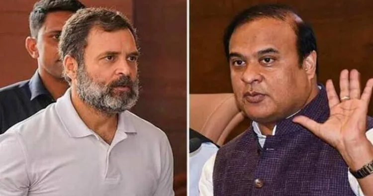 Congress leader Rahul Gandhi (Left) and Assam CM Himanta Sarma (Right)