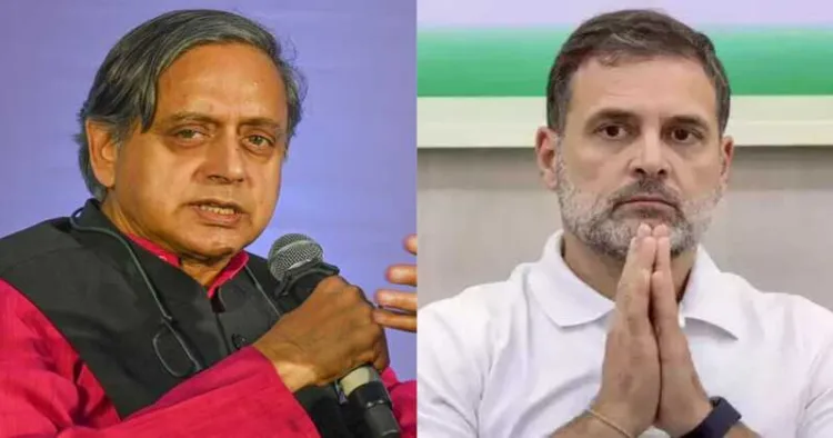 (Left) Congress Leader Shashi Tharoor (Right) Rahul Gandhi