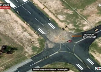 Craters formed at Sargodha after Indian strikes were at least eight metres wide.