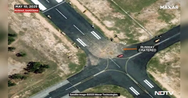 Craters formed at Sargodha after Indian strikes were at least eight metres wide.