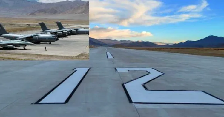 The Mudh-Nyoma Advanced Landing Ground near Line of Actual Control with China in Ladakh