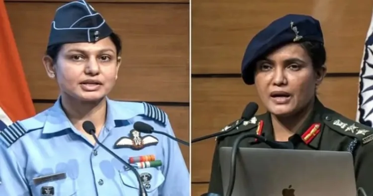 Wing Commander Vyomika Singh (Left) and Colonel Sofiya Qureshi (Right)