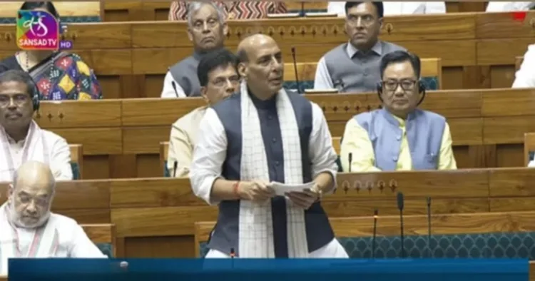 Union Defence Minister Rajnath Singh speaking on Operation Sindoor in the Lok Sabha