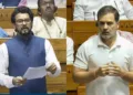 (Left) Union Minister Anurag Thakur (Right) Congress Leader Rahul Gandhi