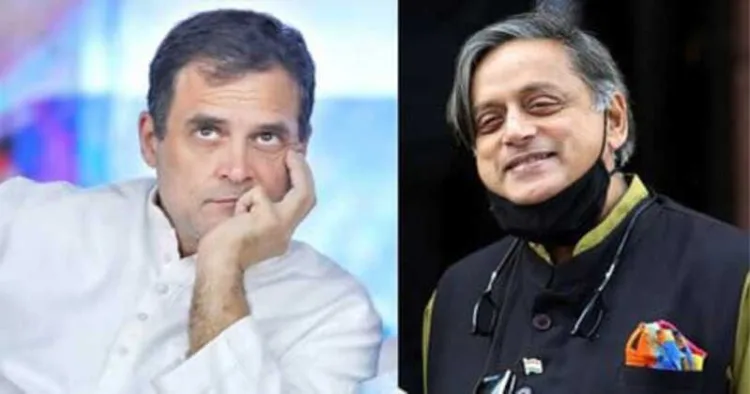 Congress leader Rahul Gandhi (Left) and Thiruvananthapuram MP Shashi Tharoor (Right)