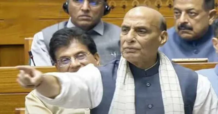 Defence Minister Rajnath Singh speaks during Lok Sabha debate on Operation Sindoor, declaring India's new path to peace through decisive force