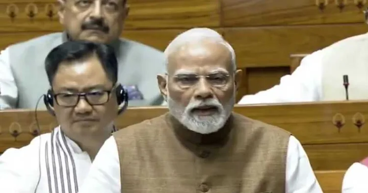 PM Narendra Modi addressing the parliament on Operation Sindoor
