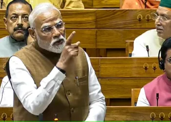 PM Narendra Modi addressing the parliament