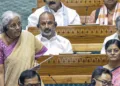 Finance Minister Nirmala Sitharaman speaks in the Lok Sabha on August 11, 2025. Photo: Sansad TV