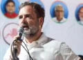 Rahul Gandhi in a public gathering (Representative image)